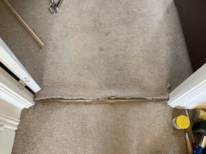 Carpet repair & stretch before